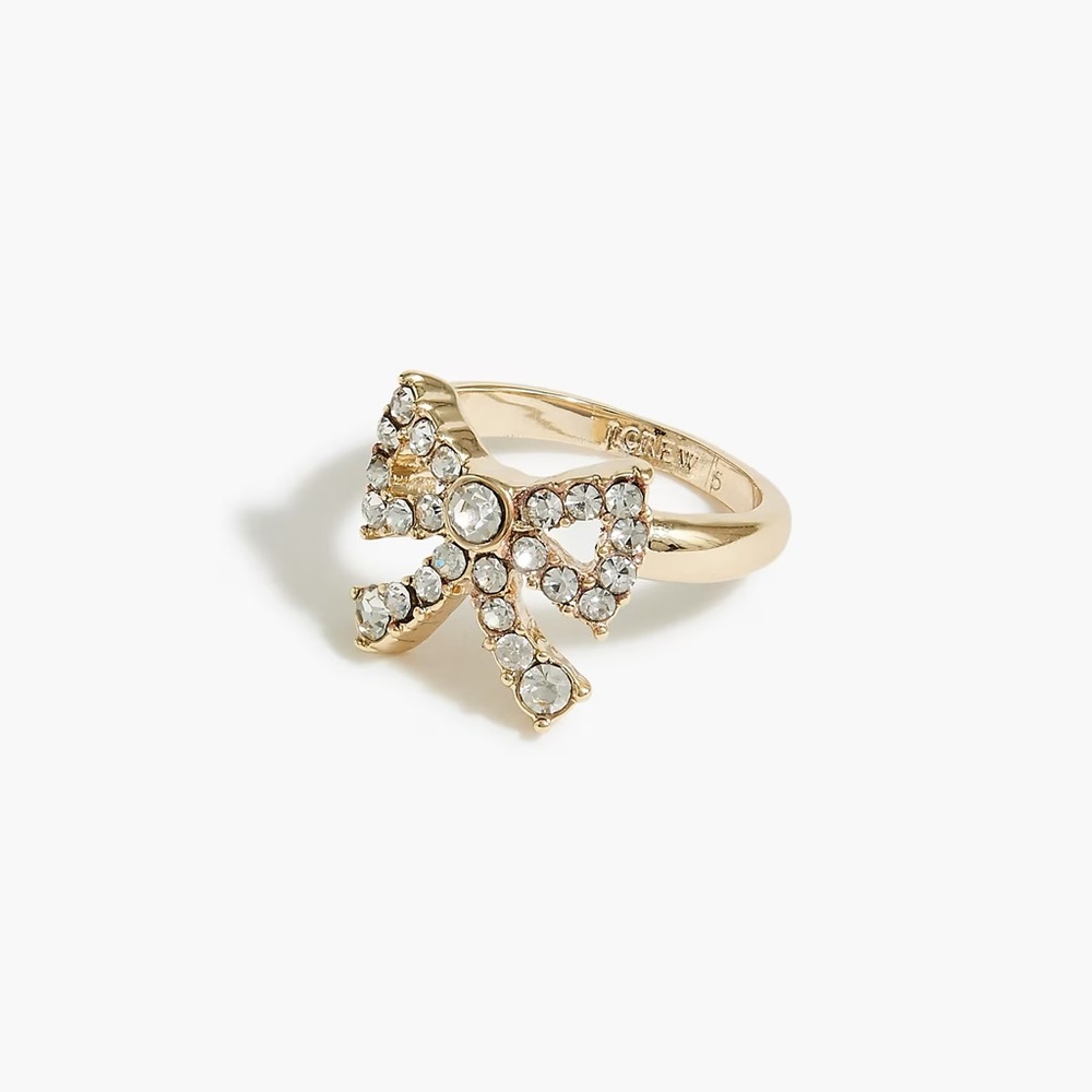 New JCrew bow crystal ring